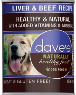 Dave's Pet Food Naturally Healthy Liver & Beef Canned Dog Food - 22 oz Cans - Case of 12