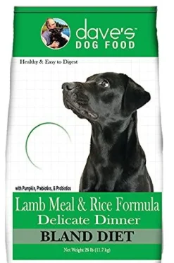Dave's Pet Food Restricted Bland Diet Lamb & Rice "Delicate Dinner" Dry Dog Food - 26 lb Bag