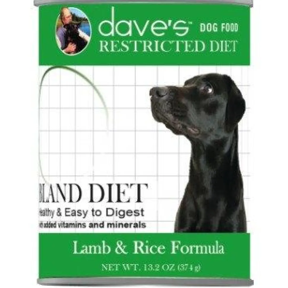 Dave's Pet Food Restricted Bland Diet Lamb & Rice Canned Dog Food - 13 oz Cans - Case of 12