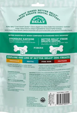 Dingo Better Belly Fresh Breath Dental Rolls Natural Dog Chews - Spearmint - Small - 10 Pack