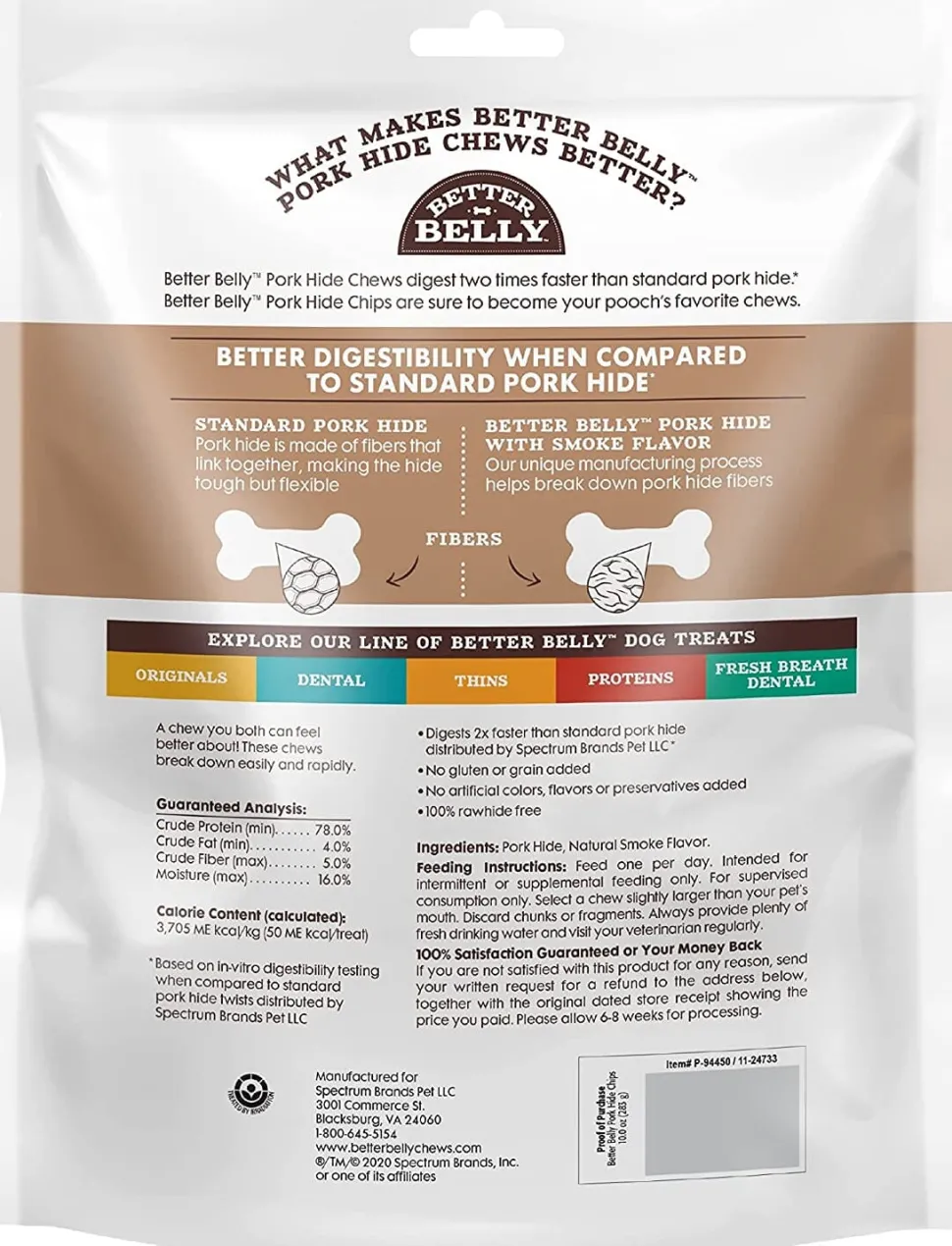 Dingo Better Belly Porkhide Chips Natural Dog Chews - 10 Oz