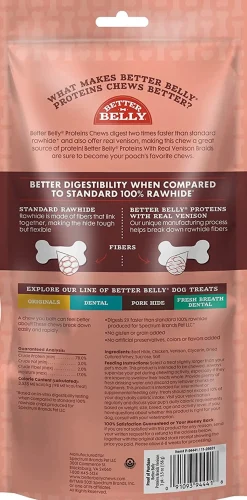 Dingo Better Belly Protein Braids Natural Dog Chews - Venison - 3 Pack
