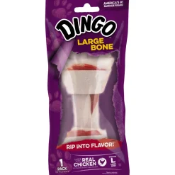 Dingo Rawhide Bone Natural Dog Chews - Chicken - Large - 1Pk