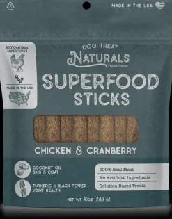 Dog Treat Naturals Superfood Sticks Duck and Apple with Turmeric Soft and Chewy Training Dog Treats - 10 Oz