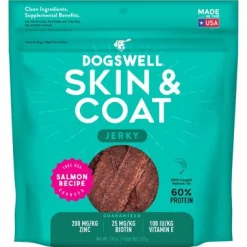Dogswell Grain Free Jerky Dog Jerky Treats - Salmon–18 oz Bag