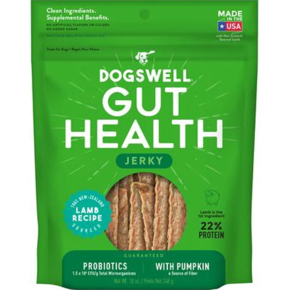 Dogswell Gut Health Jerky Dog Jerky Treats - Lamb–10 oz Bag