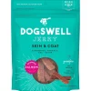 DOGSWELL Skin and Coat Grain Free Jerky Salmon Soft and Chewy Dog Treats - 10 oz Bag