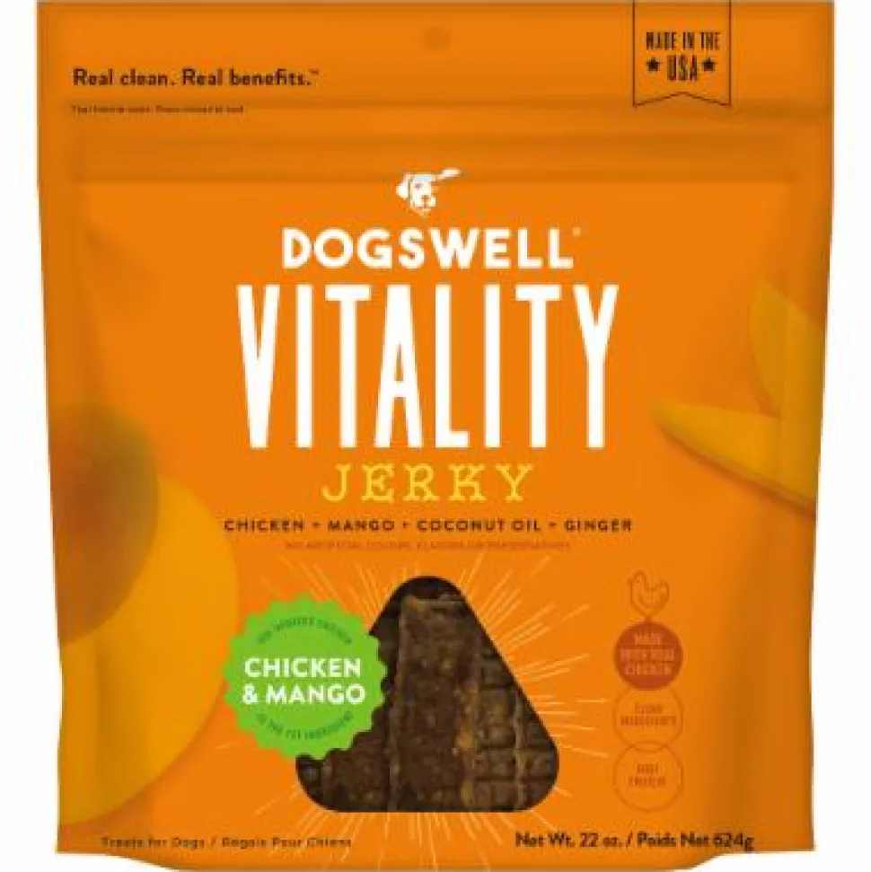 DOGSWELL Vitality Chicken & Mango Jerky Soft and Chewy Dog Treats - 22 oz Bag
