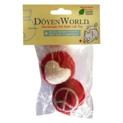 DoyenWorld Felt Ball Peace and Love Catnip Cat Toys - 2 Pack