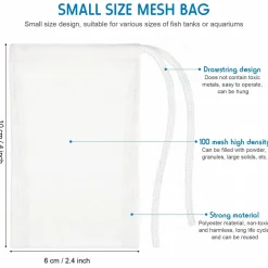 Dr Tim's Aquatics Fine Mesh Bag - 12X6 Inch - 2 Pack