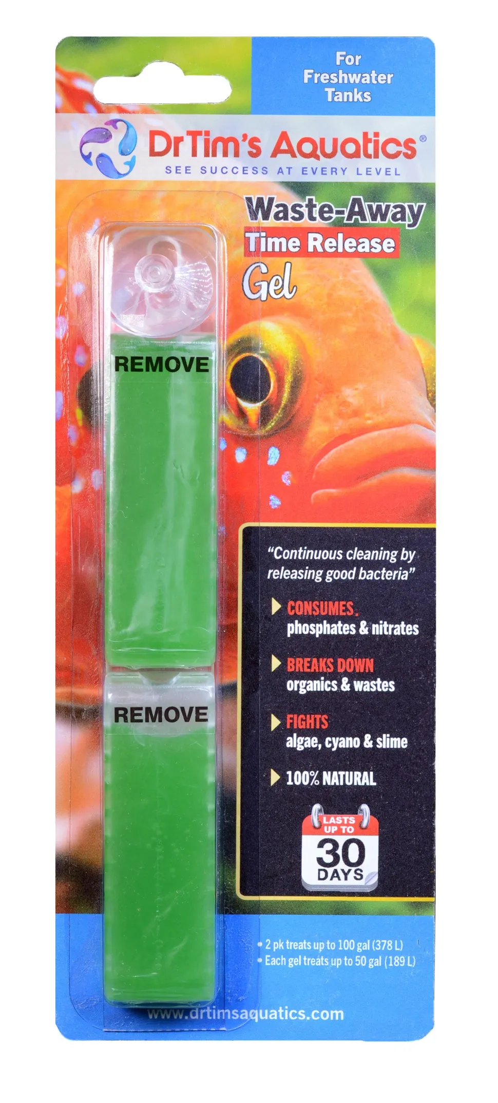 Dr Tim's Aquatics Waste-Away Time Release Gel Freshwater Clarifer - Medium - (30GAL) - 2 Pack
