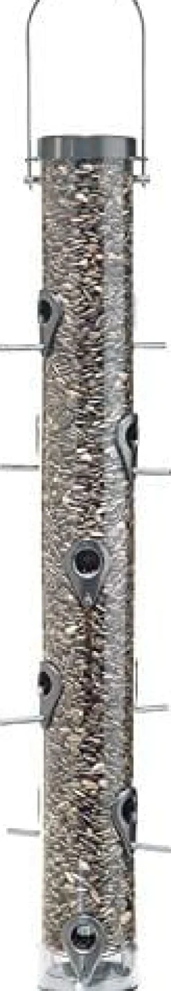 Droll Yankees Classic B-Series Sunflower Tube Type Feeder Mixed Seed - Silver - 4 Lbs Cap