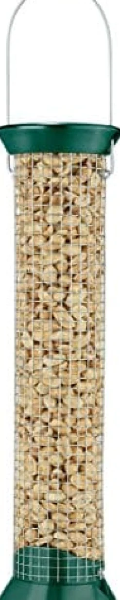 Droll Yankees New Generation Peanut Feeder for Wild Birds and Squirrels - Green - 2 Lbs Cap