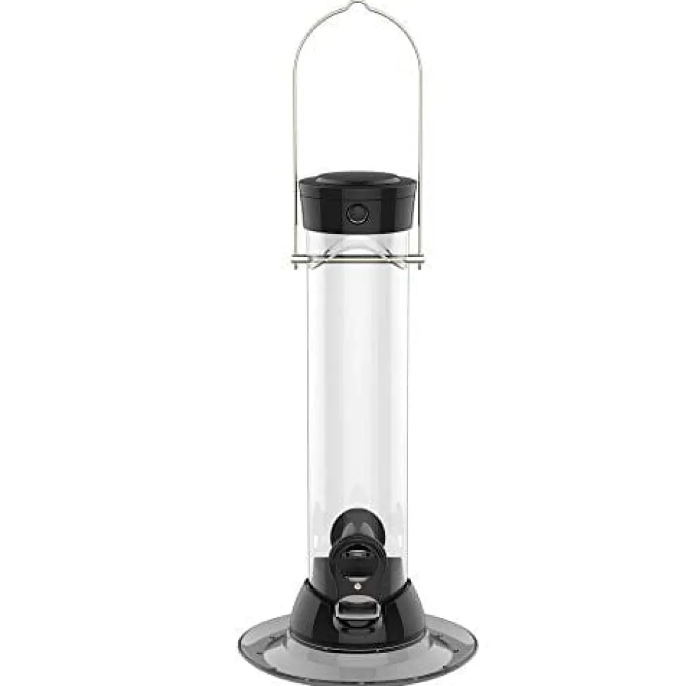 Droll Yankees Onyx Clever Clean Sunflower and Mixed Seed Tube Type Wild Bird Feeder - Black - 1 Lb Cap