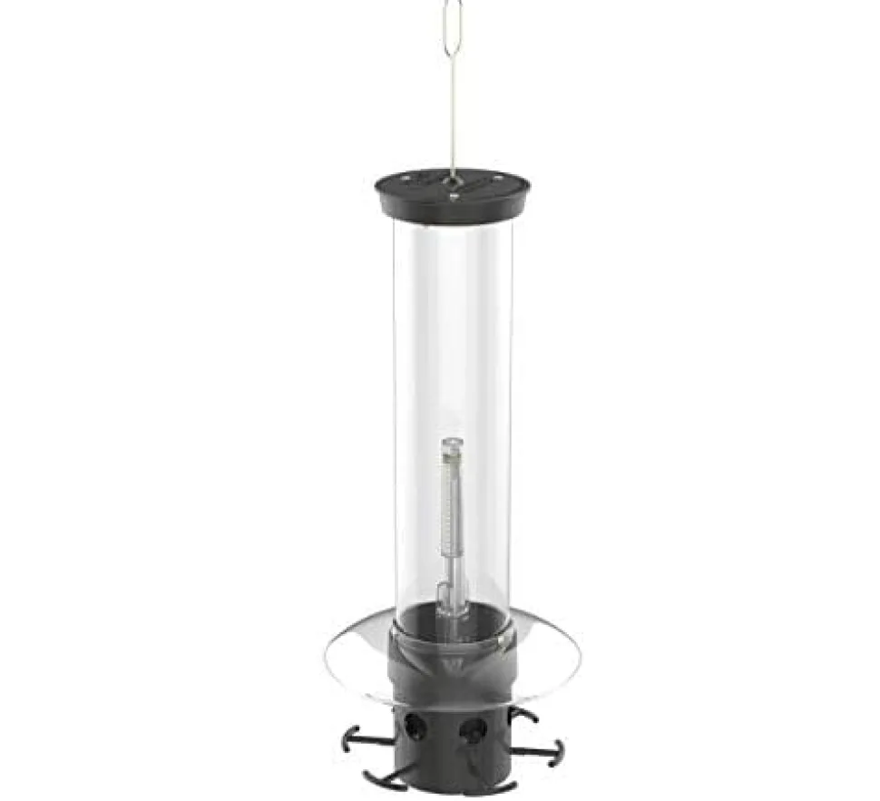 Droll Yankees Squirrel Proof Tubed Wild Bird Feeder - Gray - 4.25 Lbs Cap