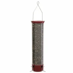 Droll Yankees Yankee Dipper Squirrel Proof Tubed Wild Bird Feeder - Burgundy - 5 Lbs Cap