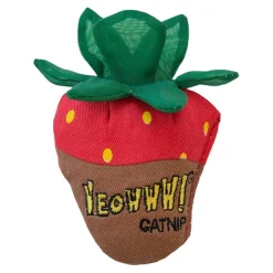 Ducky World Yeowww! Chocolate Dipped Strawberries Plush Catnip Cat Toys - 3 Pack