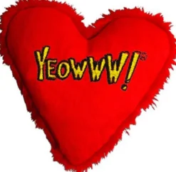 Ducky World Yeowww!® Hearrrt Attack “YEOWWW!” Catnip Toys Yellow Color 4 Inch