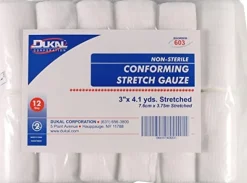 Dukal Non-Sterile Conforming Stretch Gauze Veterinary Supplies Cottons Gauze & Misc - White - 3 In X 4.1 Yd