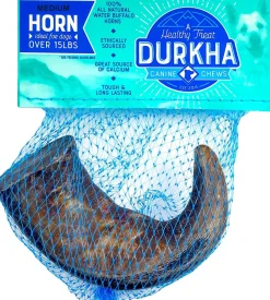 Durkha Water Buffalo Horns Natural Dog Chews - Large/Extra Large