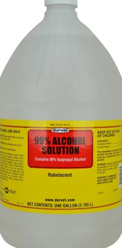 Durvet Isopropyl Alcohol 99% Solution Veterinary Supplies Clean Sanitize & Misc - 1 Gal - 4 Pack