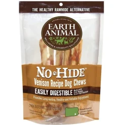 Earth Animal Dog Chews NO HIDE Venison - 4 Inches - 2 Pack