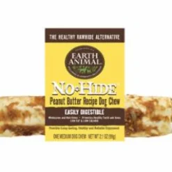 Earth Animal Dog Chews NO HIDE Peanut Butter - 7 Inches - 24 Count