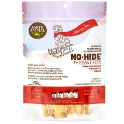Earth Animal Dog Chews NO HIDE Feast STIX - 10 Piece