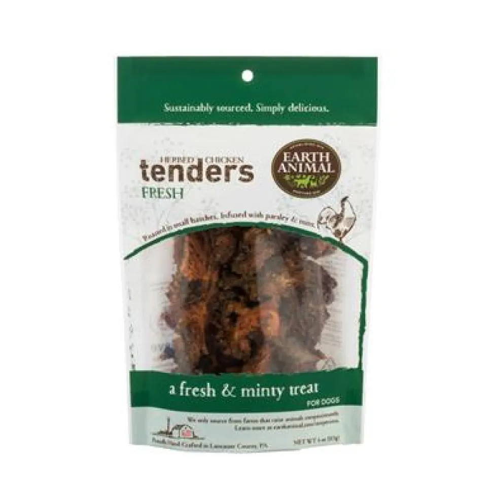 Earth Animal Dog Jerky Treats Tenders Fresh Chicken - 4 Oz