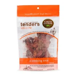 Earth Animal Dog Jerky Treats Tenders Mellow Chicken - 4 Oz