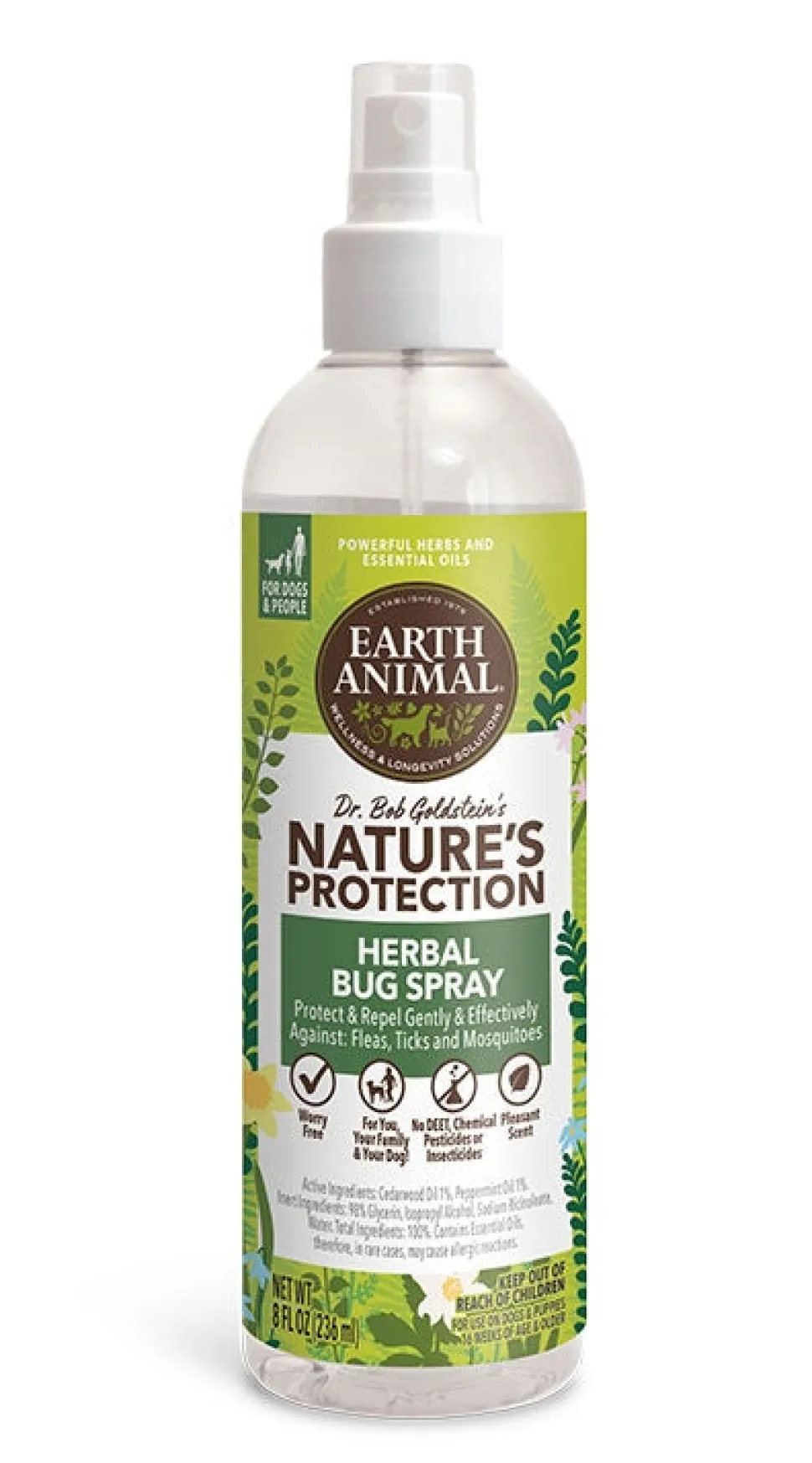 Earth Animal Dog Nature's Protection Bug Spray Herbal - 8 Oz