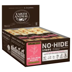 Earth Animal No Hide Strips Plant Based No Salmon Natural Dog Chews - 60 Count