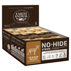 Earth Animal No Hide Strips Venison Flavored Natural Dog Chews - 60 Count