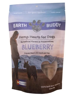Earth Buddy Hemp Hearts Blueberry Chewable Dog Supplements 4MG - 5.5 Oz
