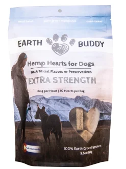Earth Buddy Hemp Hearts Extra-Strength Chewable Dog Supplements 8MG - 6 Count