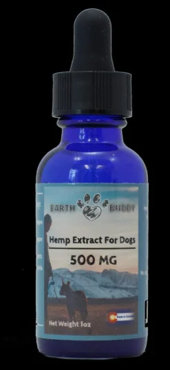 Earth Buddy Whole Hemp Oil Extract Liquid Dog Supplements 500MG - 30ML