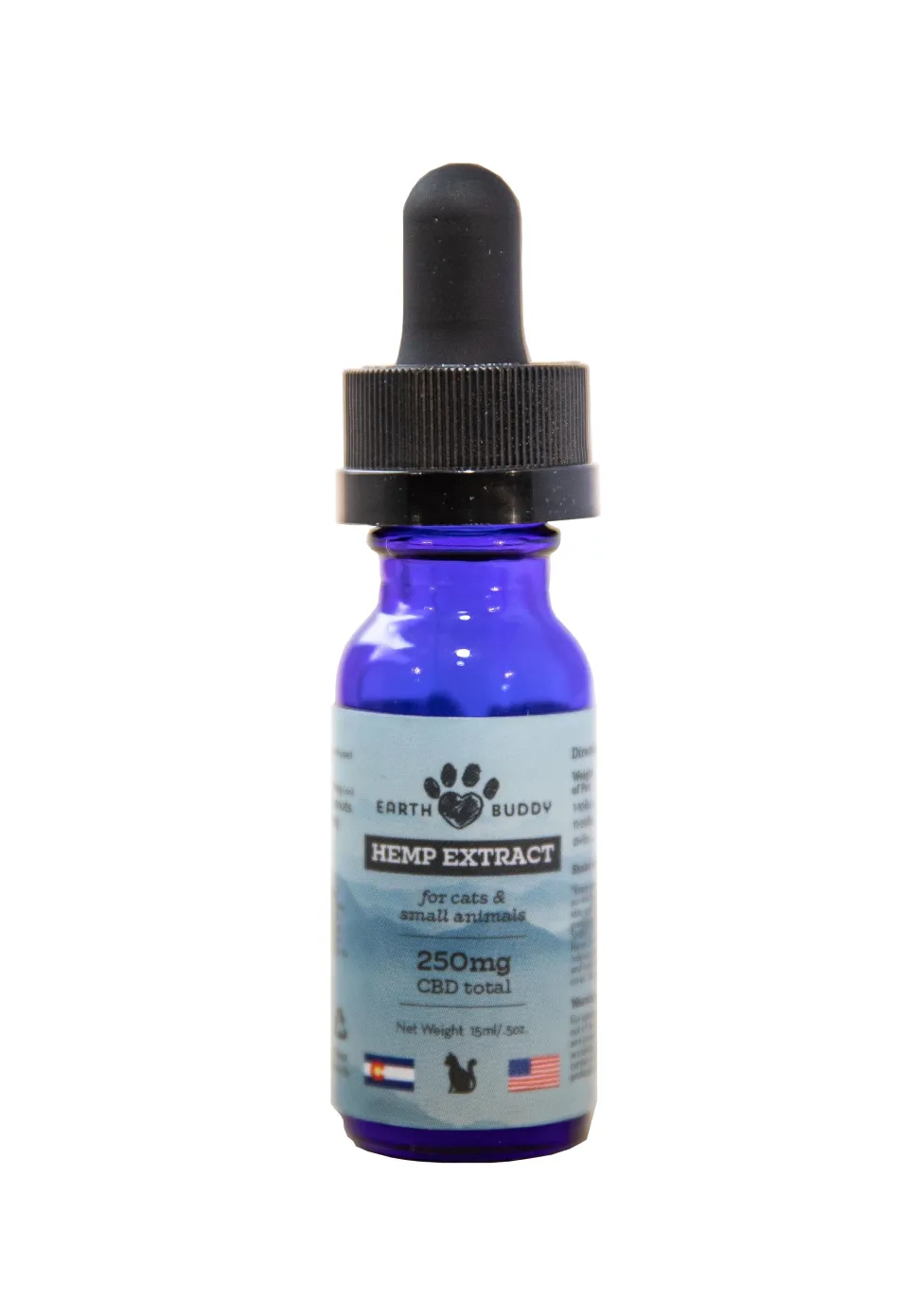 Earth Buddy Whole Hemp Oil Extract Liquid Dog Supplements 250MG - 15ML