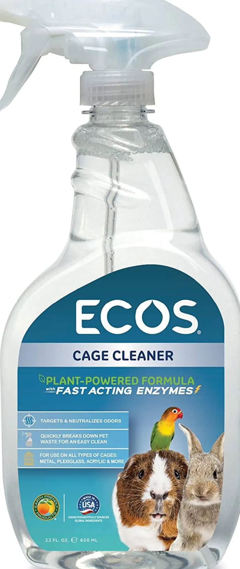 Earth Friendly ECOS Aviary Cage Cleaner & Deodorizer and Sprayer - 22 oz