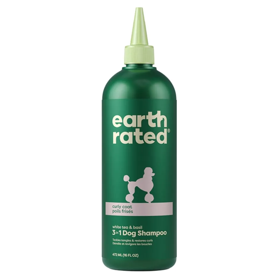 Earth Rated Curly Coat 3-in-1 White Tea and Basil Fragrance Dog Shampoo - 16 Oz