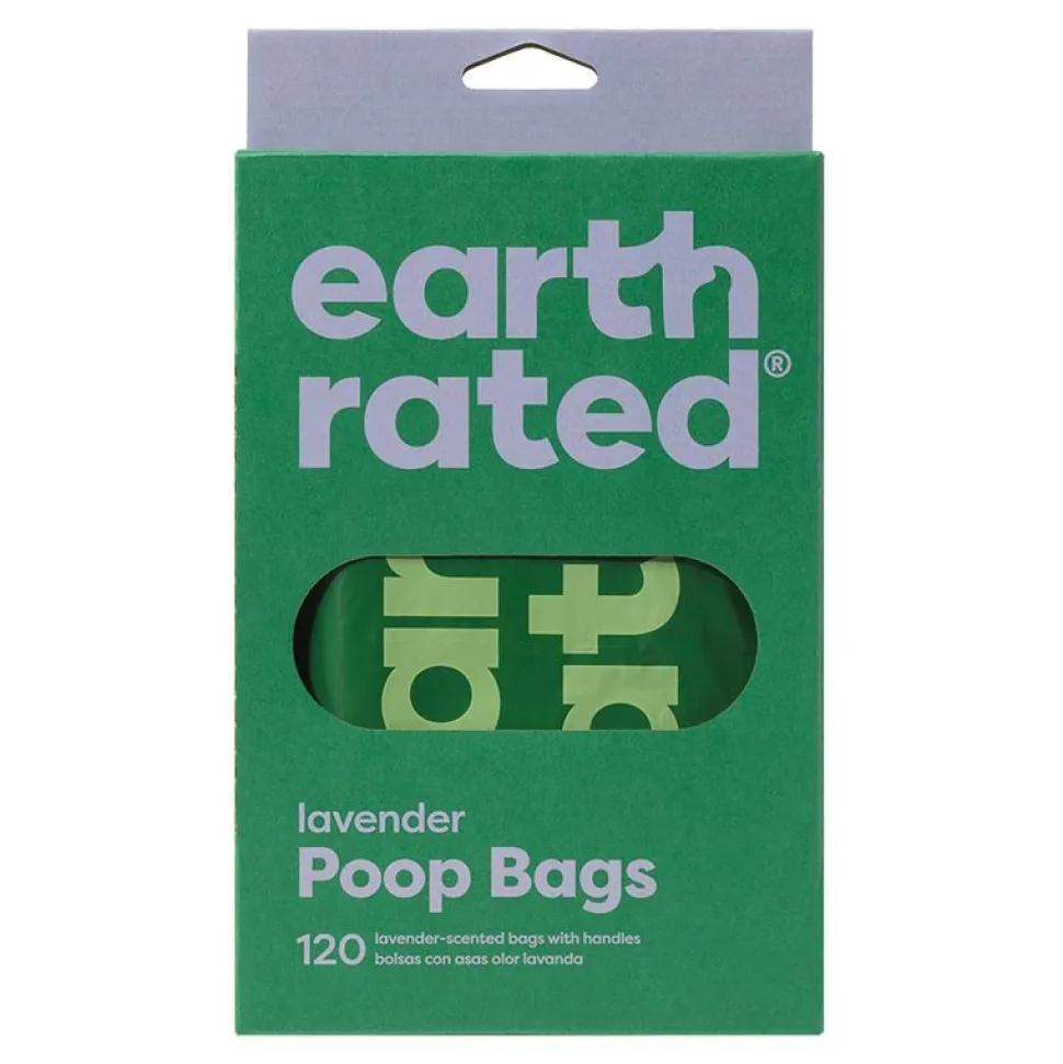Earth Rated Dog Wastebags Lavender with Handle - 120 Count