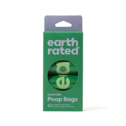 Earth Rated Lavender Scented Disposable Pet Wastebags - 4 Rolls or 60 Count