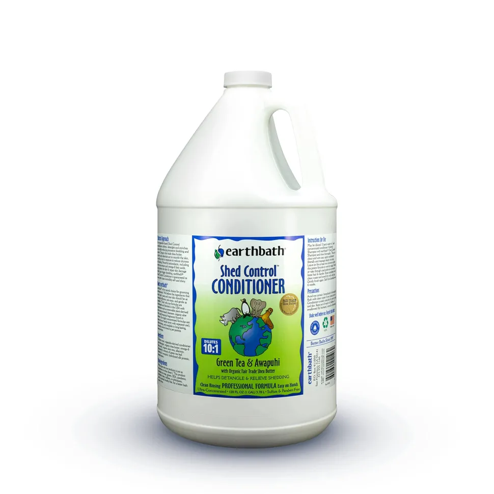 Earthbath Shed Control Green Tea Dog Conditioner - 1 Gallon