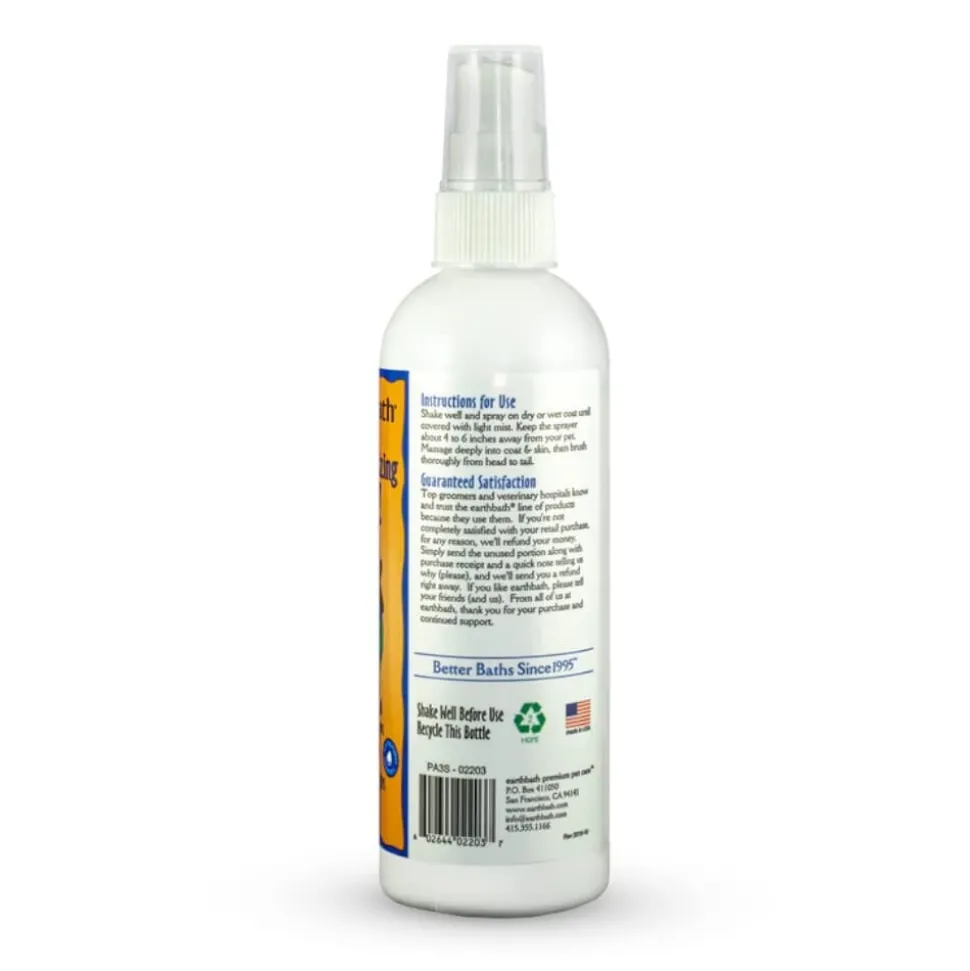 Earthbath Vanilla and Almond 3-in-1 Deodorizing Detangling and Conditioning Spritz Dog Spray - 8 Oz