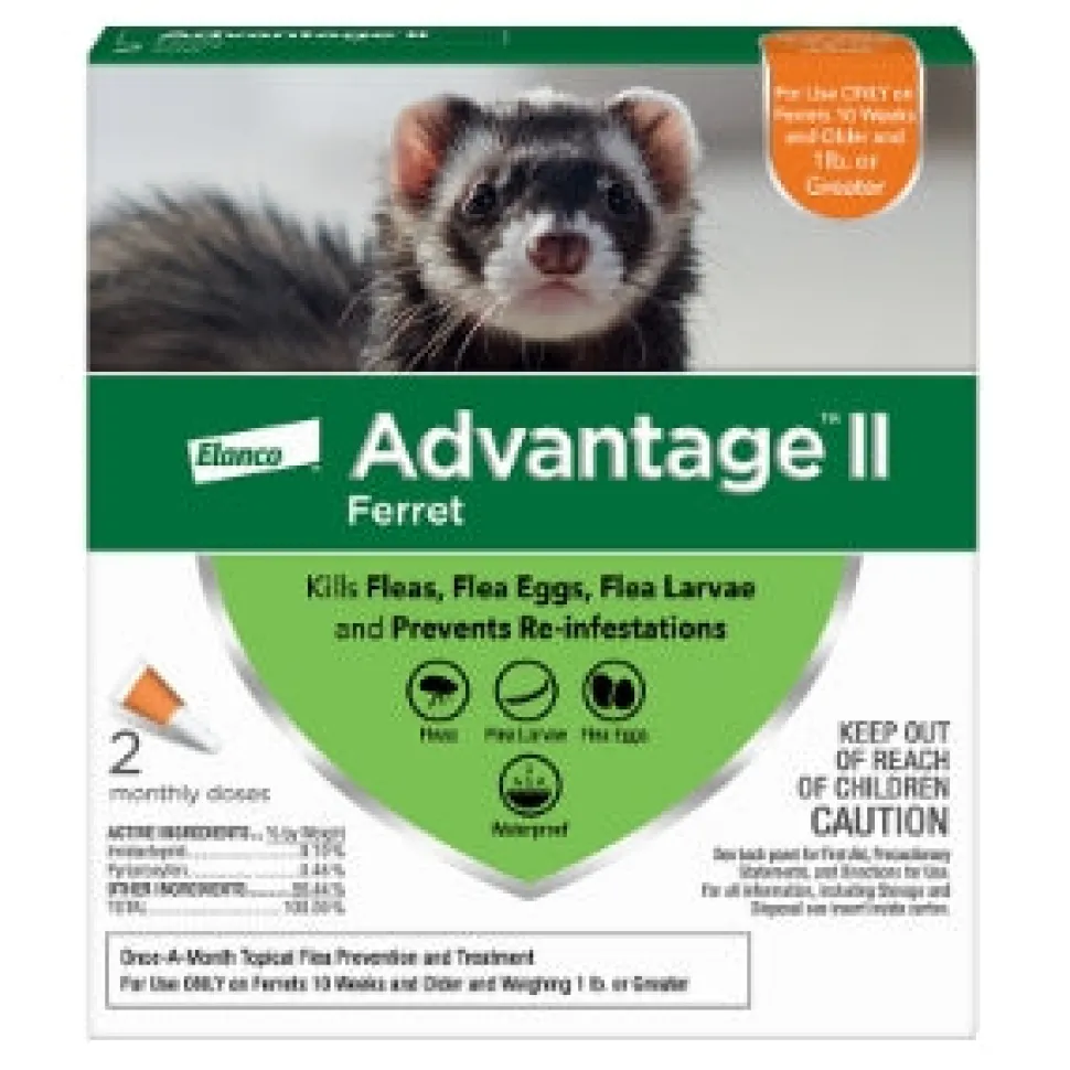 Elanco Advantage II Ferret 2-Month Dose Spot-on Flea and Tick Treatment - Orange - 2 Pack