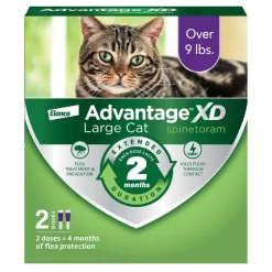 Elanco Advantage XD Extended Large Cat 4-Month 2-Dose Flea and Tick Spot-on Treatment - 9+ Lbs - 2 Pack