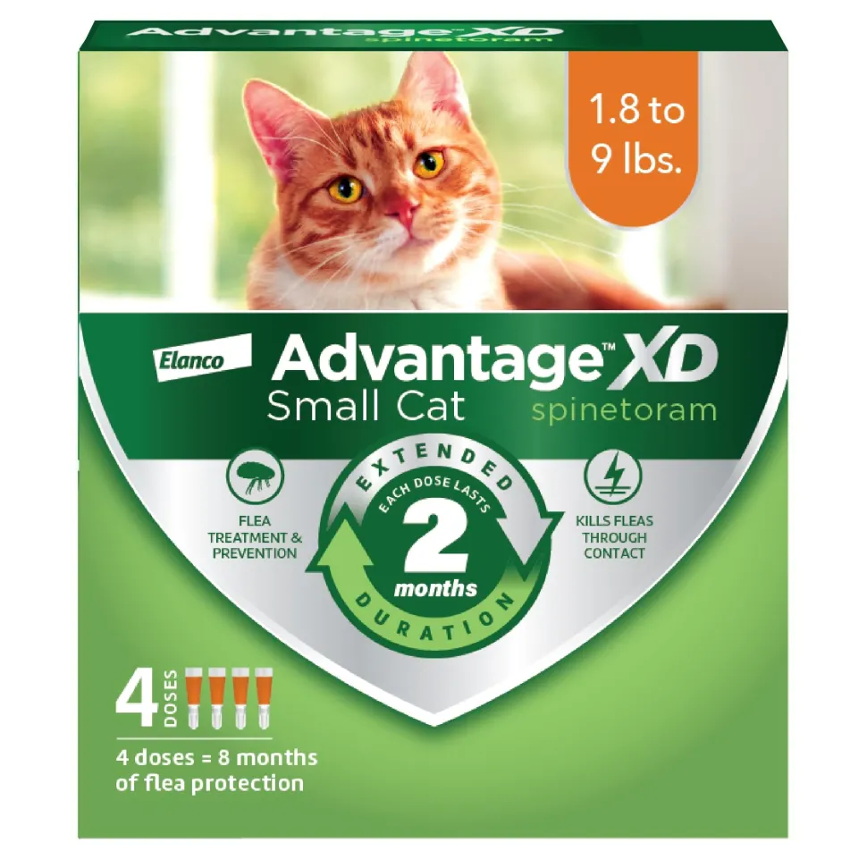Elanco Advantage XD Extended Small Cat 4-Month 2-Dose Flea and Tick Spot-on Treatment - 1.8-9Lbs - 2 Pack