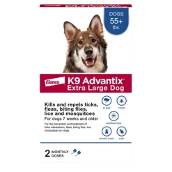 Elanco K9 Advantix Extra Large Dog 2-Month Dose Flea Tick Mosquito Spot-on Treatment - 55+ Lbs - 2 Pack