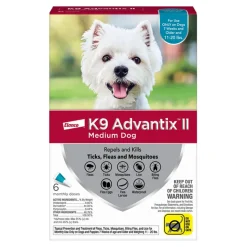 Elanco K9 Advantix II Medium Dog 6-Month Dose Flea and Tick Spot-on Treatment - 11-20 Lbs - Teal - 6 Pack