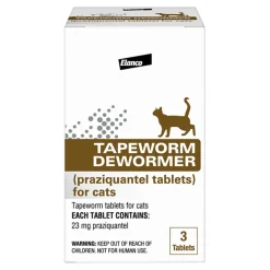 Elanco Tapeworm De-Wormer (Praziquantel) Tablets for Cats and Kittens - 6+ Weeks - 3 Count