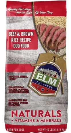Elm Pet Foods Naturals Beef and Rice Dry Dog Food - 40 lb Bag